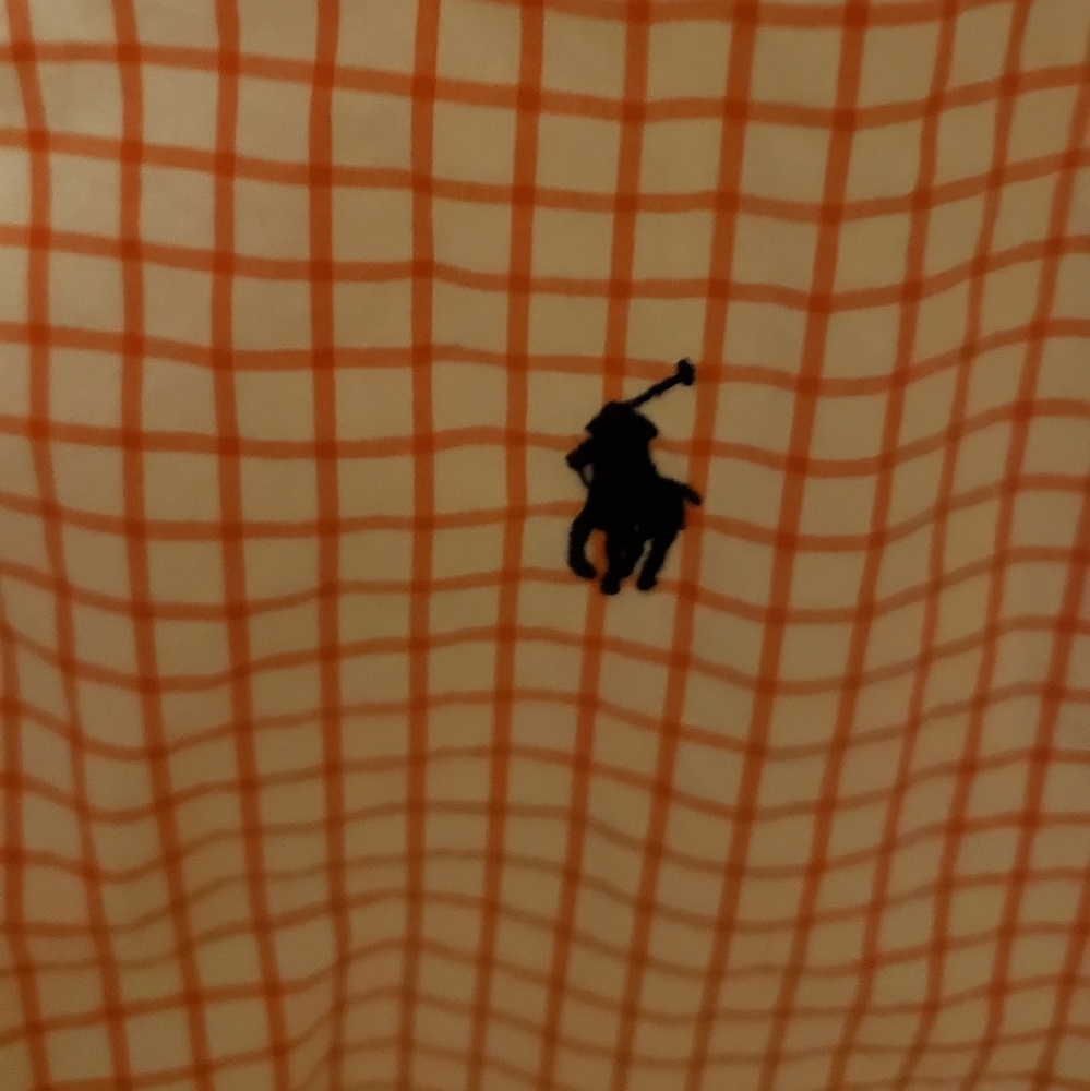 Ralph Lauren Orange/White Long Sleeve L Slim